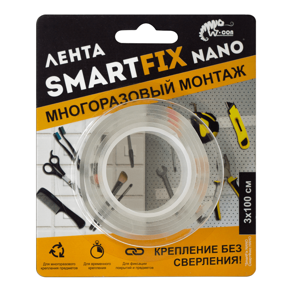 Лента монтажная двусторонняя 30 мм x 1 м SmartFix Heavy SMN3010T д/многократного монтажа