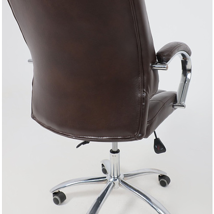 Кресло для руководителя "KING A" поворотное, хром, натуральная кожа, темно-коричневый - 13