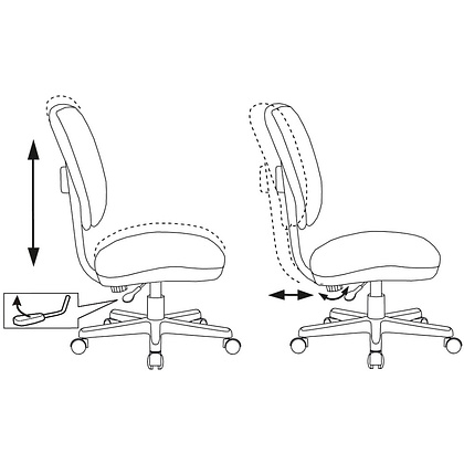 Кресло детское Бюрократ CH-W204NX, ткань, пластик, серый - 6