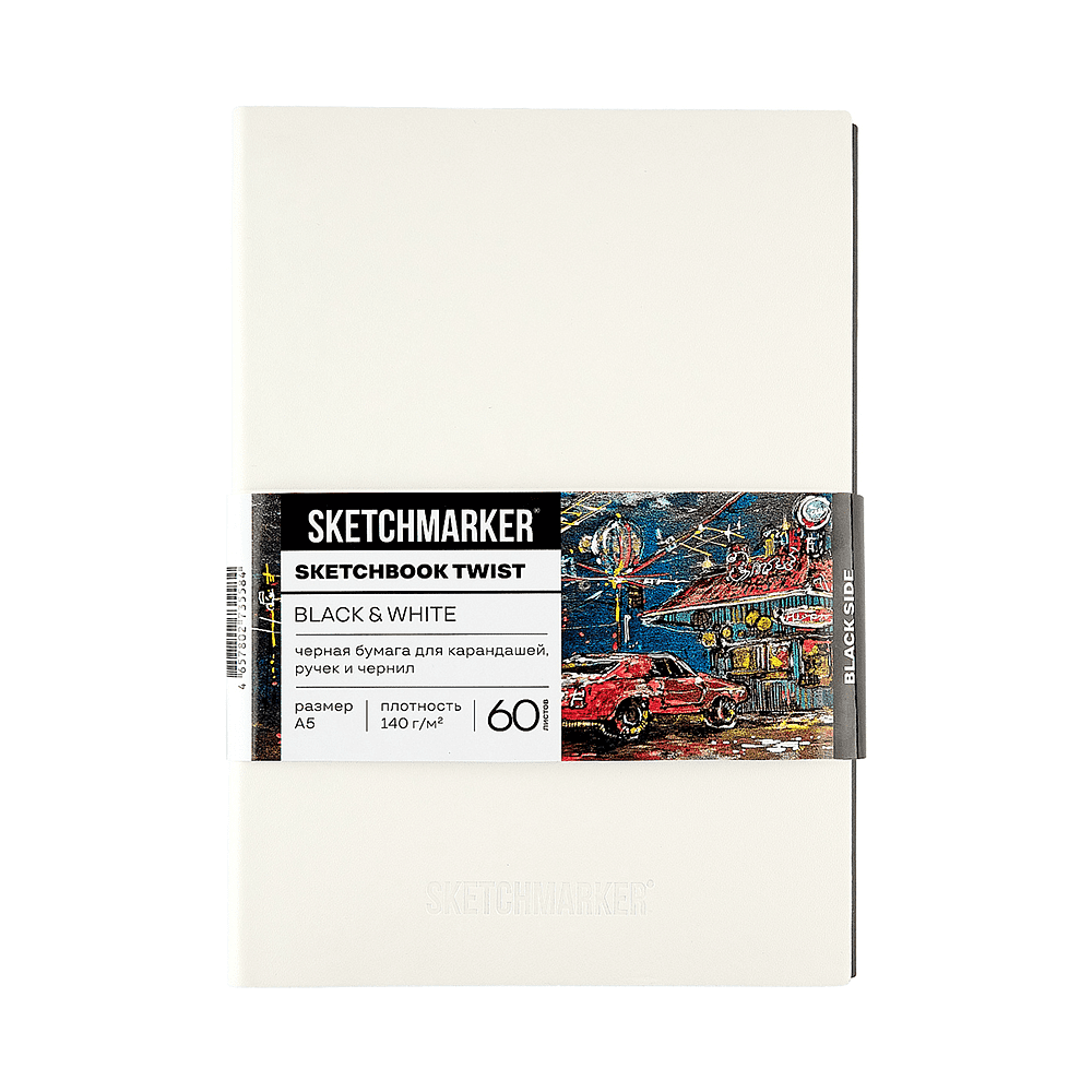 Скетчбук "Sketchmarker Black&White", А5, 120 листов, черный, белый - 2