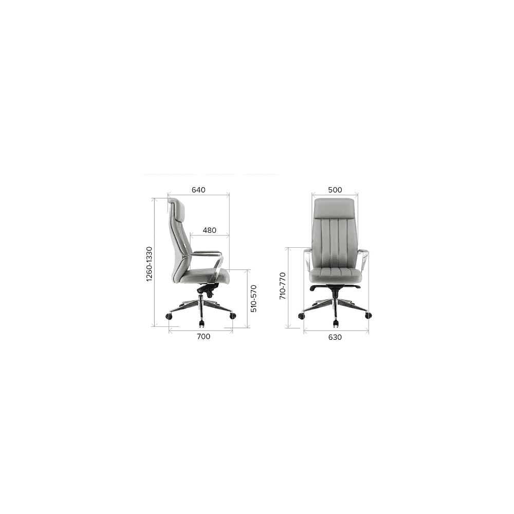Кресло компьютерное EVERPROF Tokyo, экокожа, серый, металл - 4