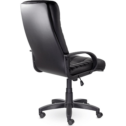 Кресло для руководителя UTFC Атлант В пластик, кожа К-01, черный  - 3