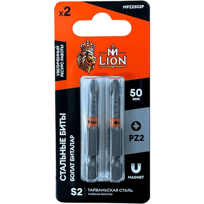 Бита стальная M-Lion MSBPH225-2, PH 2х25 мм, 2 шт/упак