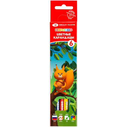 Цветные карандаши "Цветик", 6 шт, шестигранные