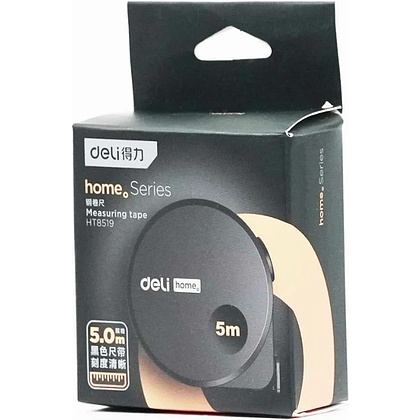 Рулетка Deli HS EHT8519, 5 м х 19 мм, Soft Touch, черный - 5