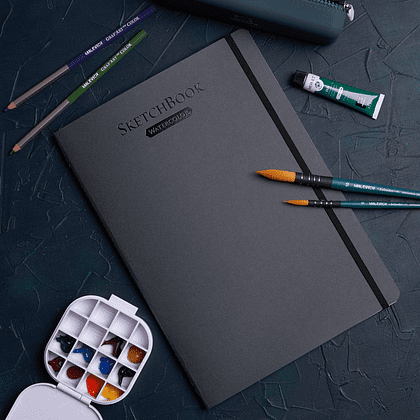 Скетчбук для акварели "Doris", А4, 100% целлюлоза, 300 г/м2, 16 листов, графитовый - 3