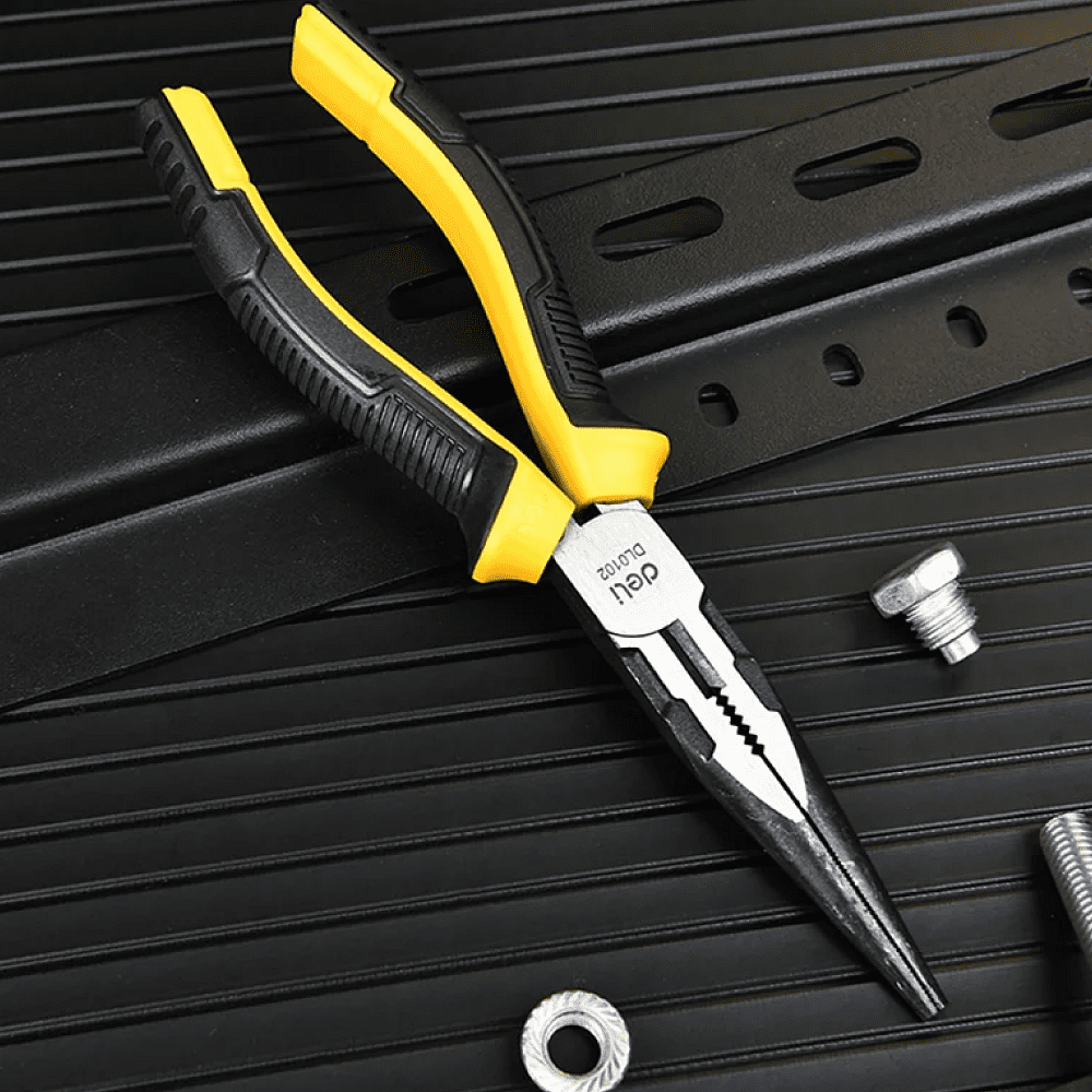 Длинногубцы Deli YS EDL0102, 200 мм, 2-х компонентные рукоятки - 3