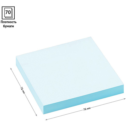 Бумага для заметок на клейкой основе "OfficeSpace", 76x76 мм, 100 листов, голубой - 3