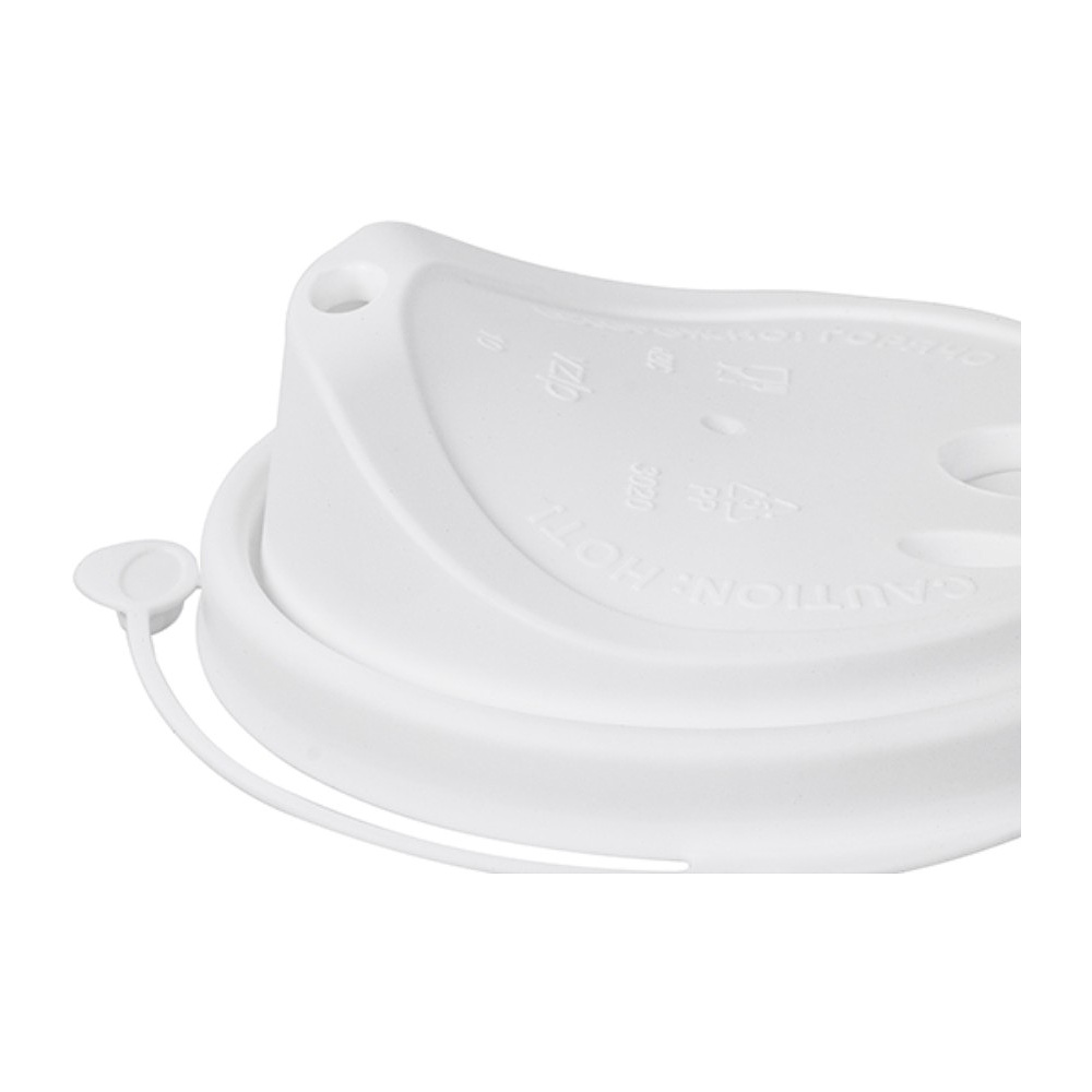 Крышка пластиковая для стаканов d=80 мм, для горячих напитков, 50 шт/упак, флип-топ, белый - 4