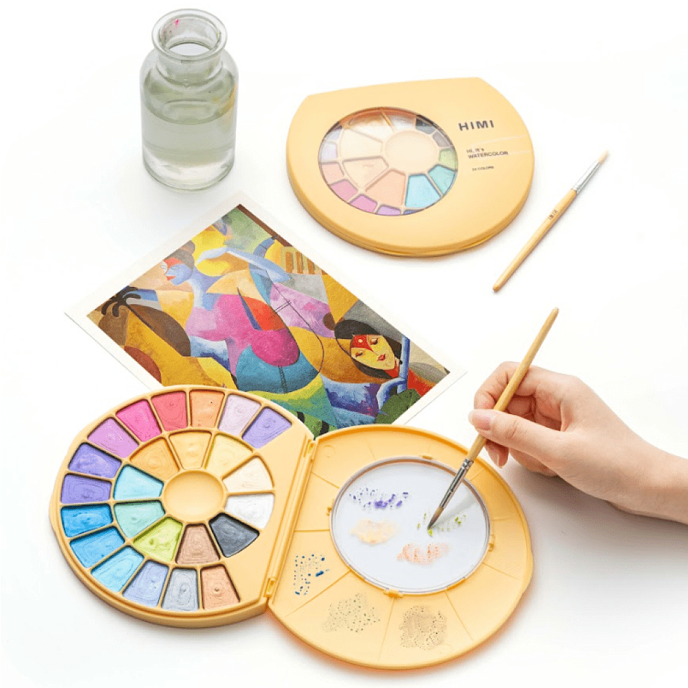 Краски акварельные металлик "Himi", набор, 24 цвета - 11