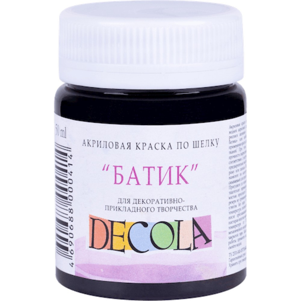 Краска акриловая по шелку перламутровая "Декола", 810 черная, 50 мл., банка