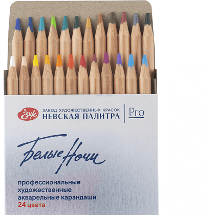Карандаш акварельный "Белые ночи", набор 24 цветов, картонная коробка - 3