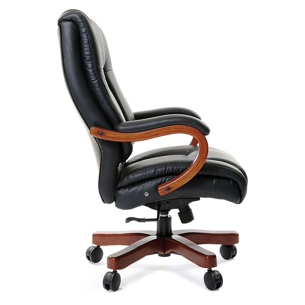 Кресло для руководителя "Chairman 403", кожа, металл, дерево, черный - 3