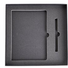 Коробка под ежедневник и ручку, 25x25x3.5 cм, с ложементом, черный