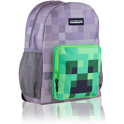 Рюкзак молодежный "Minecraft creeper", зеленый, серый