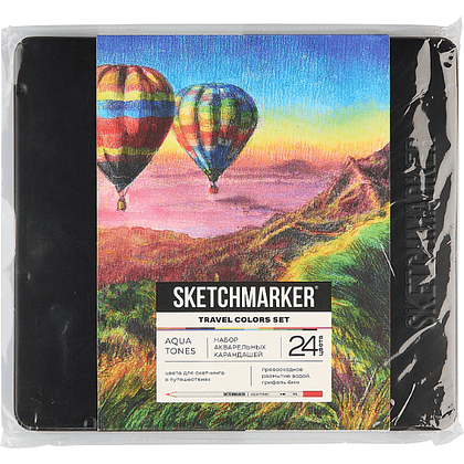 Цветные карандаши акварельные "Sketchmarker Путешествия", 24 цвета, жестяной пенал - 2