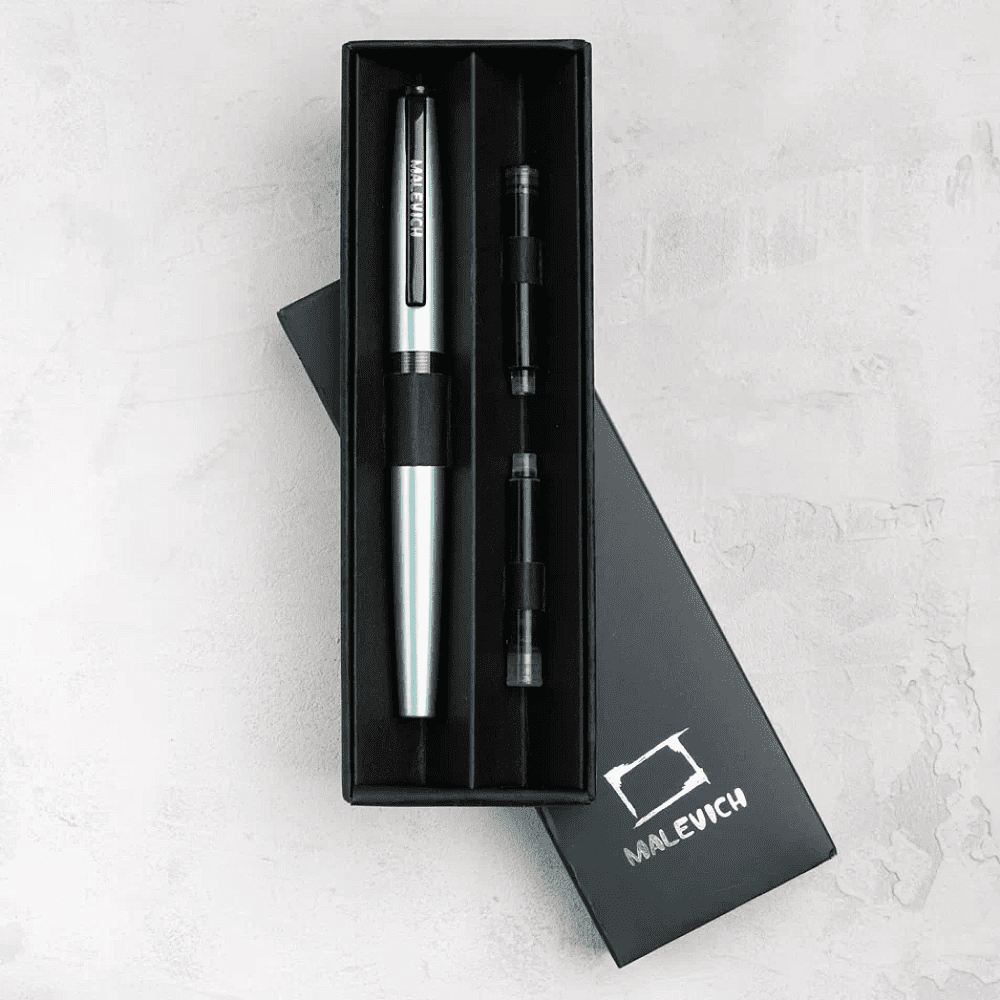 Ручка перьевая EF "Малевичъ", металл, с конвертером, набор два картриджа, бирюзовый перламутр - 4