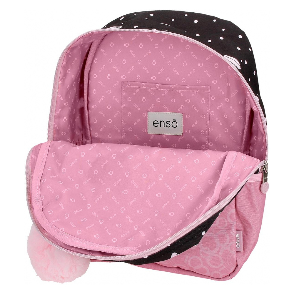 Рюкзак школьный Enso "Love vibes" L, черный, розовый - 2
