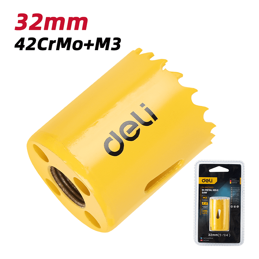 Коронка биметаллическая Deli YS EDH-SKK032-E1, 32 х 38 мм, М14 - 2