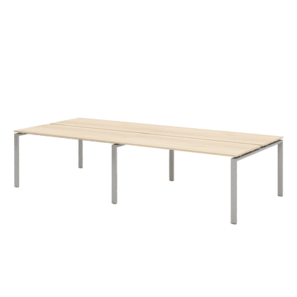 Коллекция Титан Бенч-система линейная на 4 рабочих места ТН312ТР-2х2+ТН312К-22_ПР, 2400х1450х742, с пропусками для кабеля