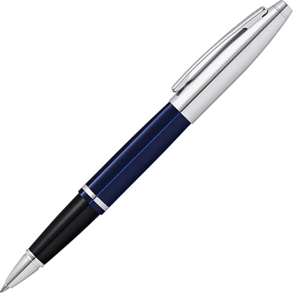 Ручка-роллер "Cross Calais Chrome&Blue Lacquer", 0.7 мм, синий, серебристый, стержень черный - 2