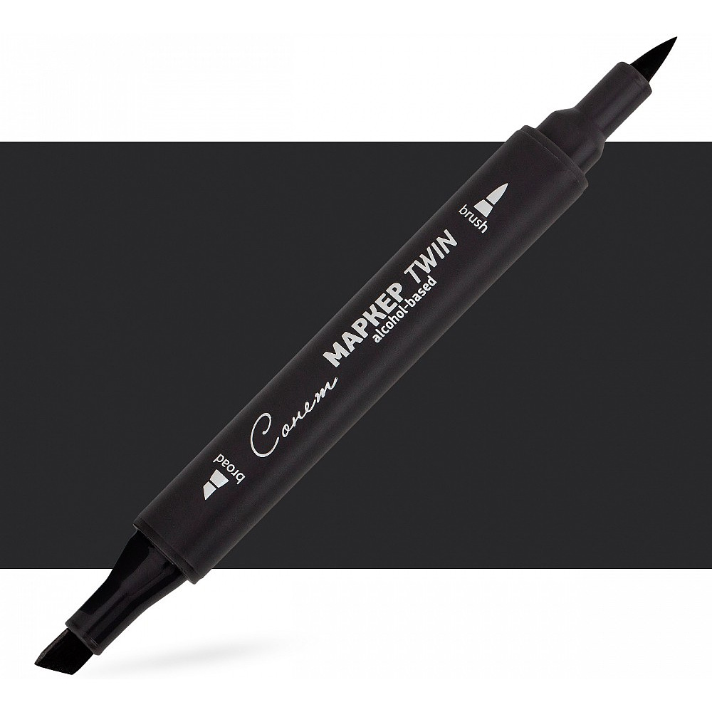 Маркер перманентный "Сонет Twin Brush", черный