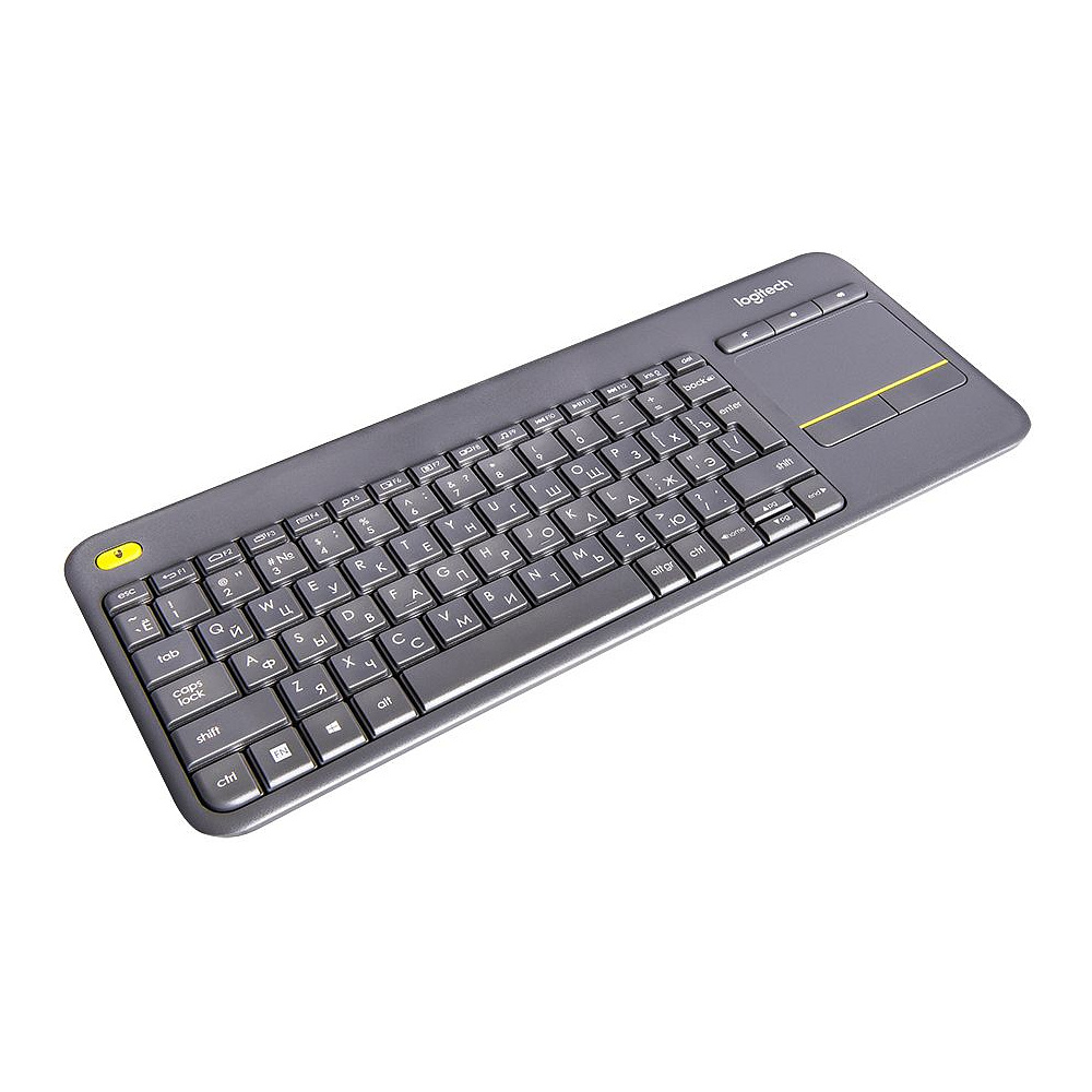 Клавиатура Logitech "Wireless Touch Keybord K400 plus", радио, беспроводная, черный