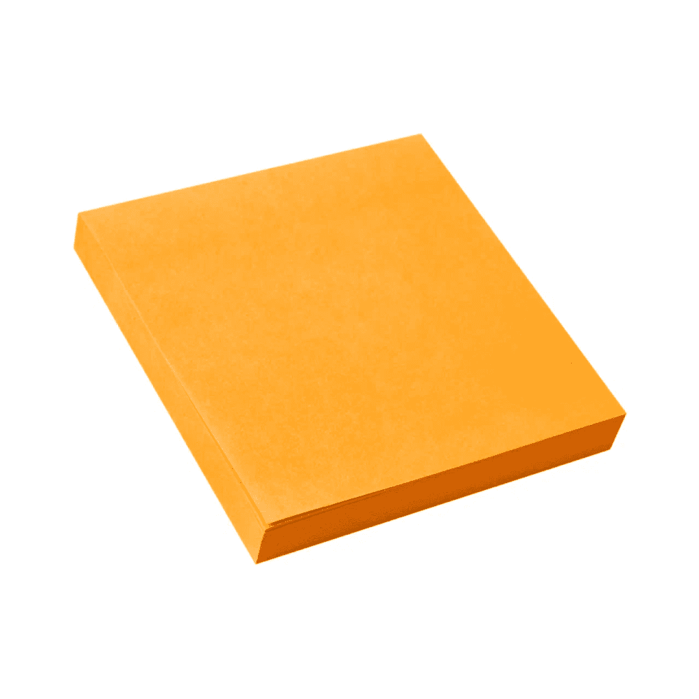 Бумага для заметок на клейкой основе "Yesli:", 75x75 мм, 100 листов, оранжевый неон