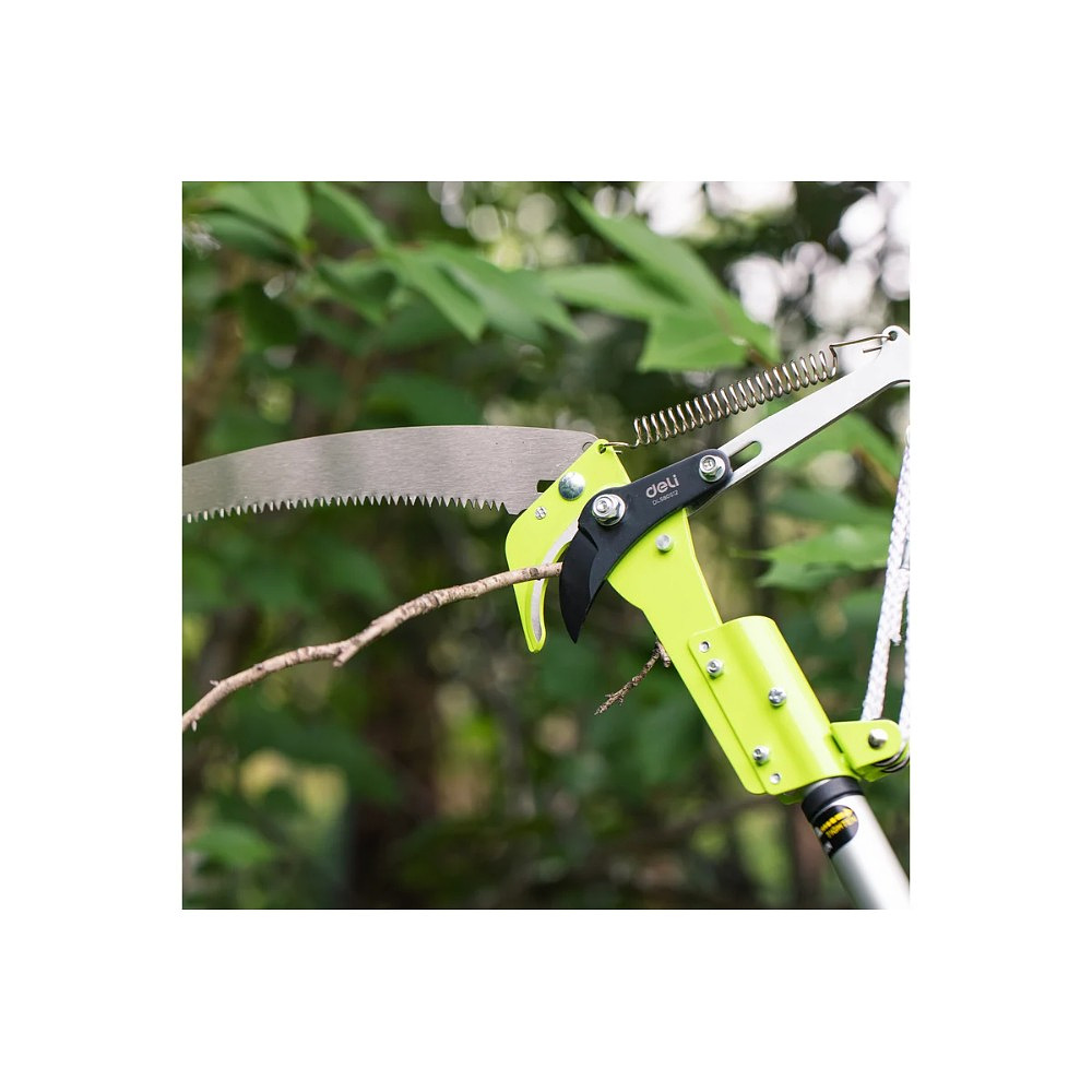 Высоторез-сучкорез с секатором штанговый DELI DL580512, серебристый, зеленый - 2