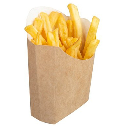 Контейнер бумажный для картофеля фри, 84х54х120 мм, 400шт/упак, крафт - 6