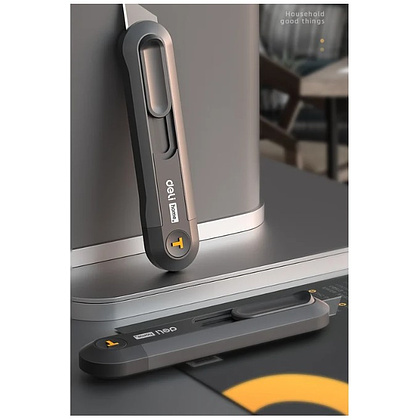 Набор ножей строительных Deli HS EHT4003, 3 шт (ножи 9мм/18мм/трапеция), Soft Touch, черный - 9