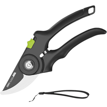 Секатор садовый Deli GS EDL-YL0002, 203 мм, черный