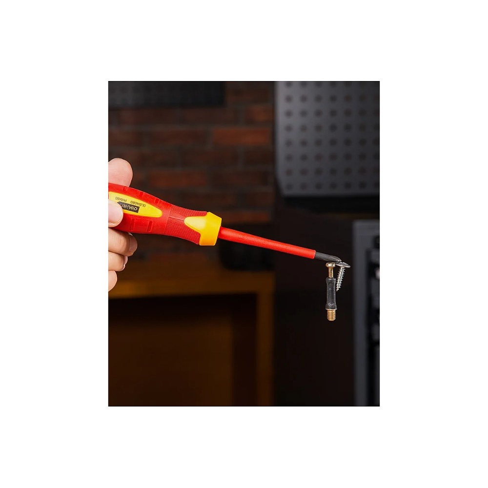 Отвертка диэлектрическая Deli YS EDL5140800, PH1х80 мм, желтый, красный - 5