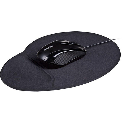 Коврик для мыши Acme с подушкой, 220x220x25 мм, ткань, черный - 2