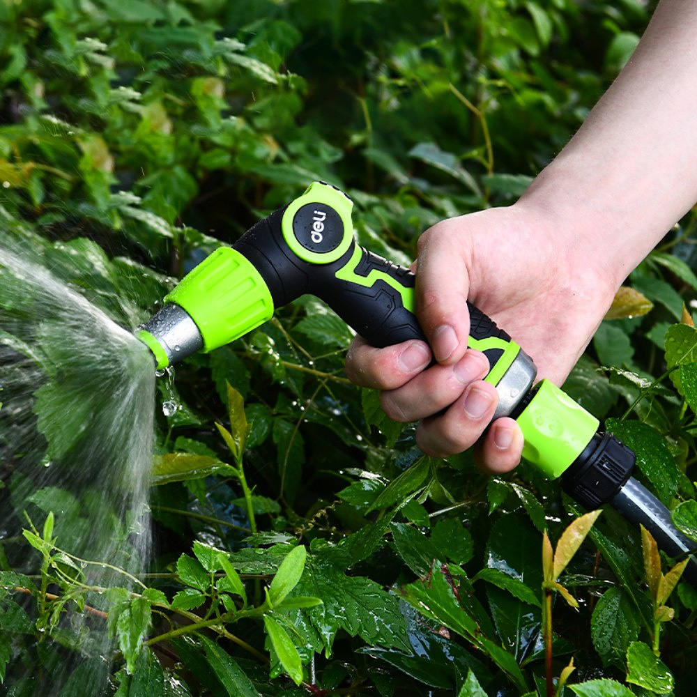 Пистолет-распылитель Deli GS EDL8072, 3 функции, быстросъем, бескурковый, черный, зеленый - 4