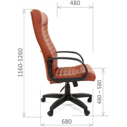 Кресло для руководителя "CHAIRMAN 480 LT", экокожа, пластик, коричневый - 3