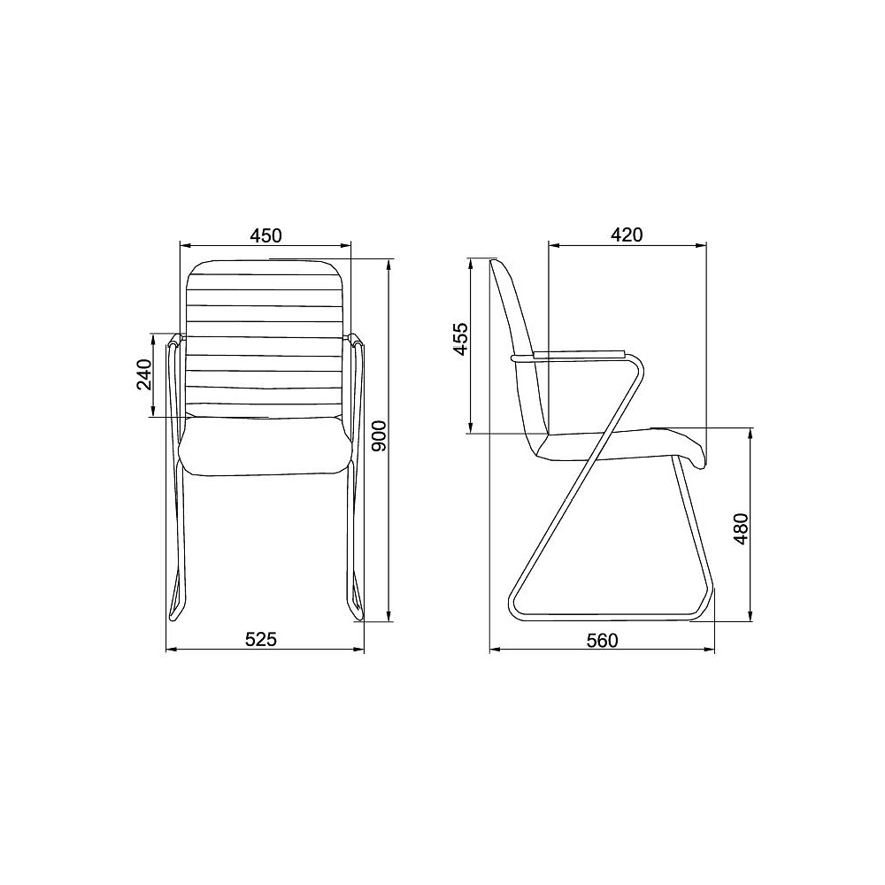 Кресло для посетителей SitUp TASK Chrome, экокожа бежевый - 3
