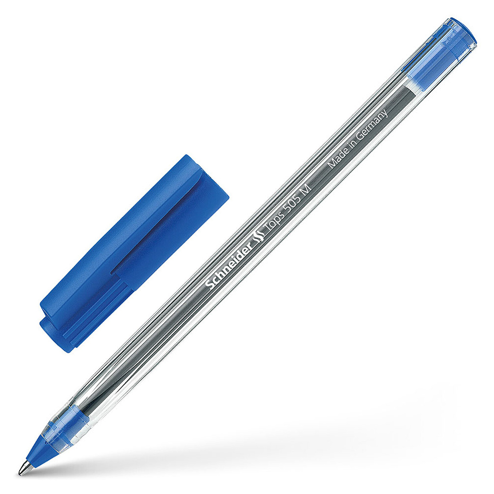 Ручка шариковая "Tops M", 0.5 мм, прозрачный, стерж. синий