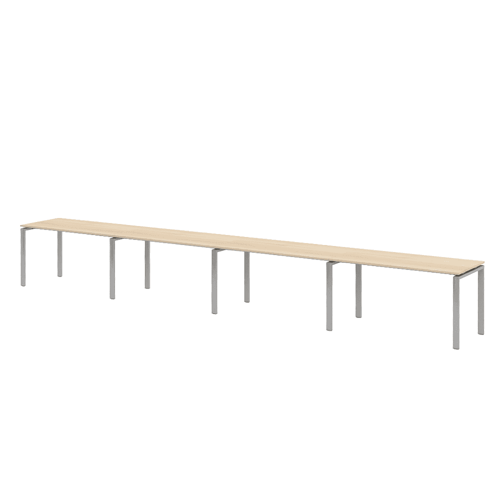 Коллекция Титан Бенч-система линейная на 4 рабочих места ТН316ТР-4х1+ТН316К-22_ПР, 6400х700х742, с пропусками для кабеля