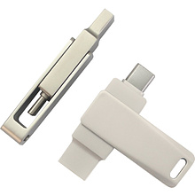 USB Flash накопитель 3.0 32 Gb СК-046, TypeC Dual, металл, серебристый  