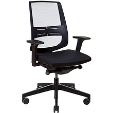 Кресло для персонала Profim "LightUp 250SL P61PU", пластик, сетка, ткань, черный