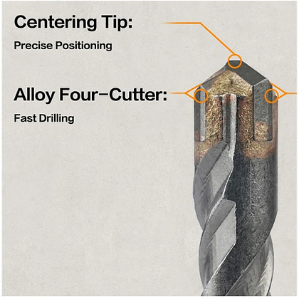 Бур по бетону Deli YS EDH-YCZ16012-E1, 12x160 мм, X-Tip, SDS-PLUS - 5