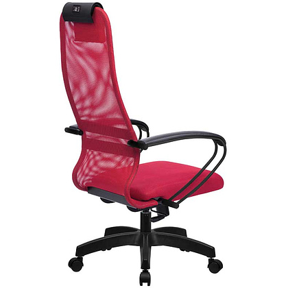 Кресло для руководителя "METTA BP-8 PL" сетка, пластик, красный - 3