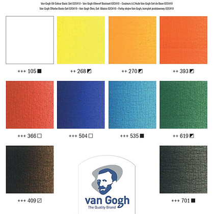 Набор масляных красок "Van Gogh" базовый, 10 цветов - 2