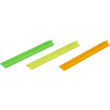 Линейка "Стамм", 20 см, с держателем, прозрачный, ассорти неон