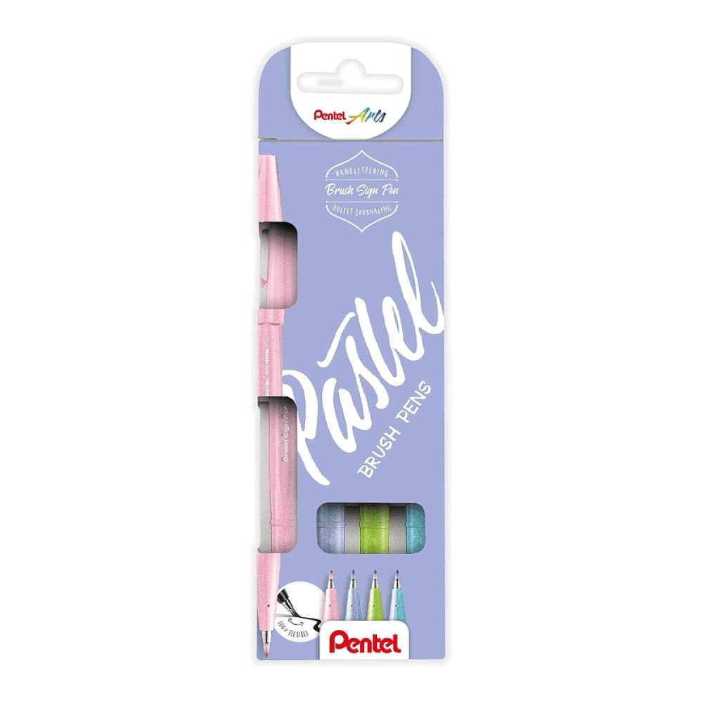 Маркер-кисть "Brush Sign pen. Pastel", 4 шт