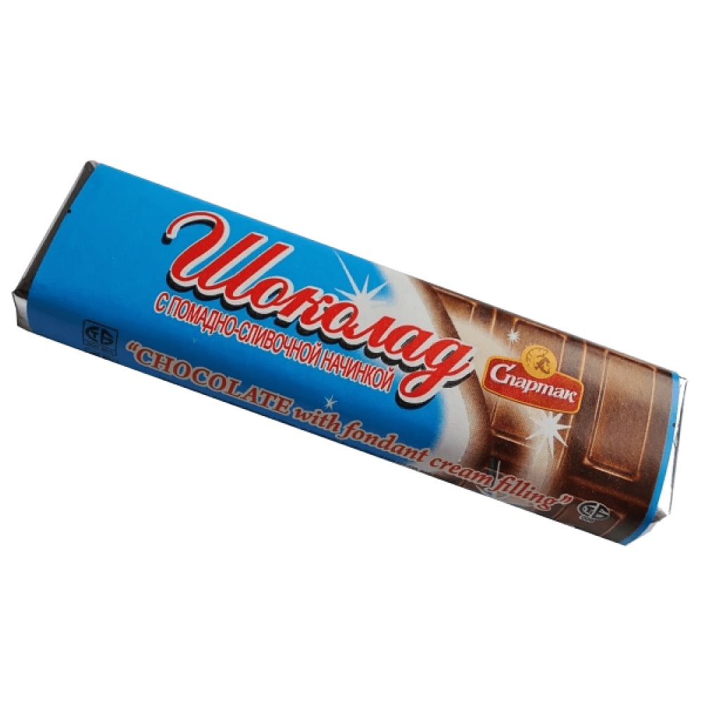 Шоколад темный "Спартак", 48 гр, с помадно-сливочной начинкой