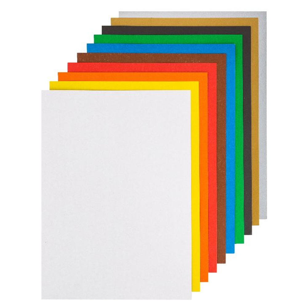 Картон цветной набор  "Цветик", А4, 10 цветов, 10 листов - 2