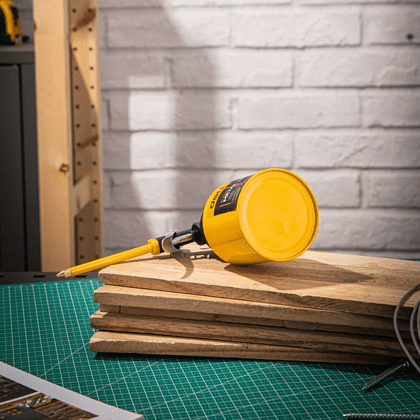 Масленка для смазки стальная Deli YS EDL2401, 180 мл, медный носик, желтая - 5