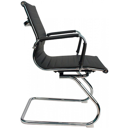 Кресло для посетителей EVERPROF "Leo CF", экокожа, металл, черный  - 2